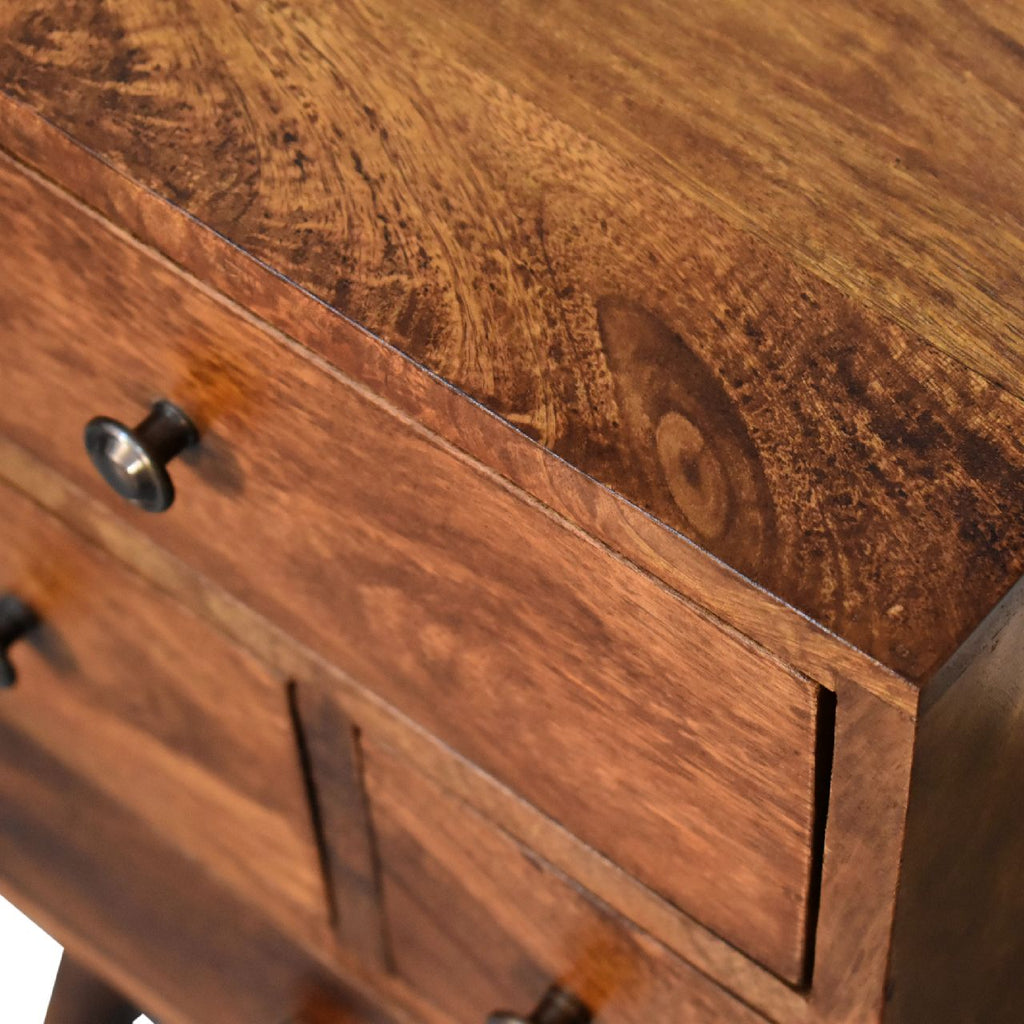 4 Drawer Multi Chestnut nightstand