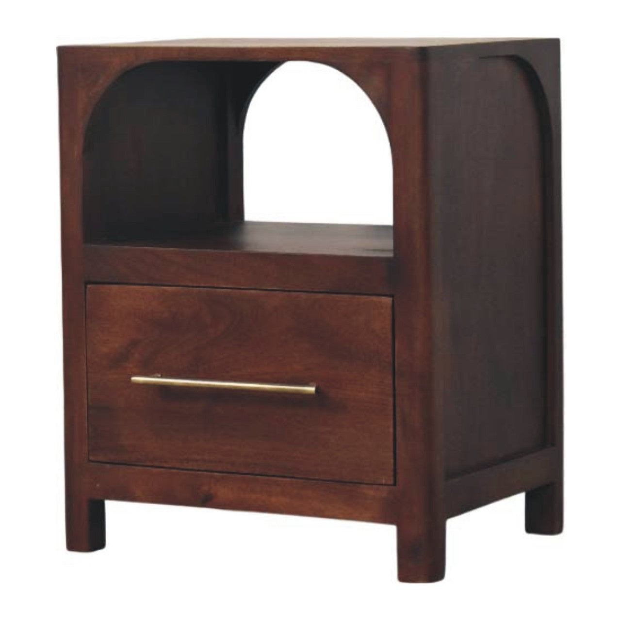Arched Edge 1 Drawer Bedside